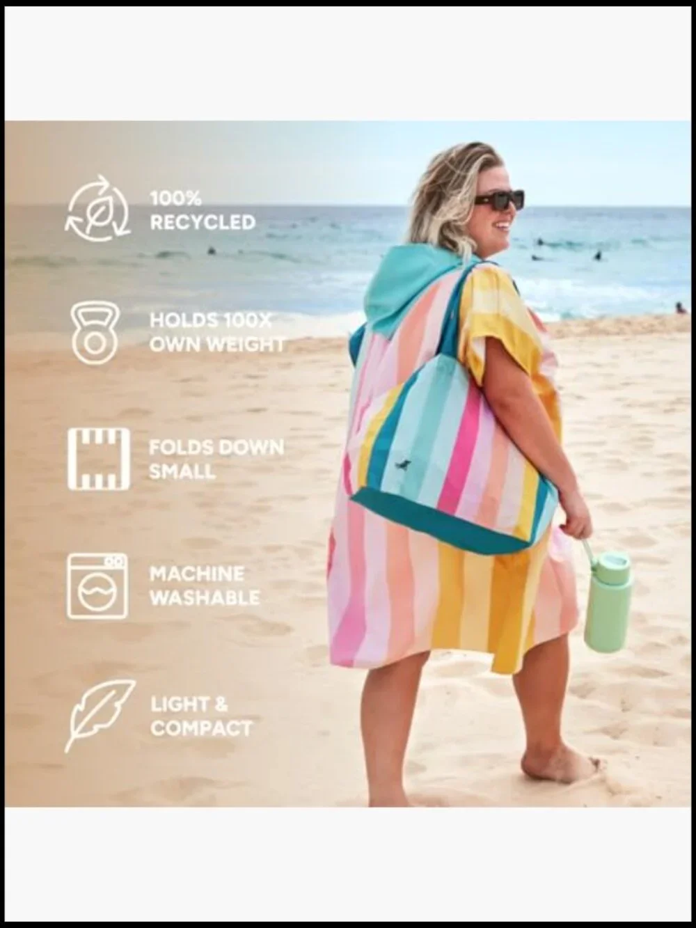 Everyday Beach Tote Bag Reusable Eco-Friendly Lightweight Foldable Carrier